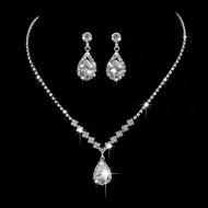 Women Wedding 3-piece Jewelry Set, Necklace & Earrings