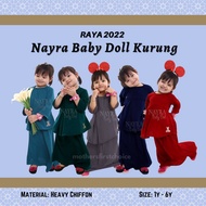 BAJU RAYA 2022 Baju Raya Budak Perempuan Maroon | Grey | Navy Blue | Emerald | Zamrud | Purple | Bab