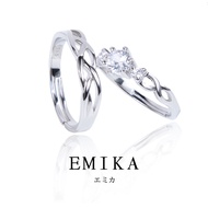 EMIKA ชุบทองคำขาว 18k  เครื่องประดับเซต  แหวนคู่รัก หนึ่งคู่ เปิดปรับได้ แหวนแฟชั่น สไตล์เดียวกันสำหรับเด็กชายและเด็กหญิง