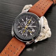 Citizen นาฬิกาข้อมือสำหรับผู้ชาย Blue Angel นาฬิกาสายเหล็กนาฬิกา Chrono การทำงานมัลติฟังก์ชั่น