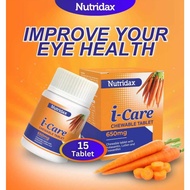 Nutridax ICARE Chewable Eye Supplement | Sokong Kesihatan Mata | Beta-Carotene, Astaxanthin, Lutein 