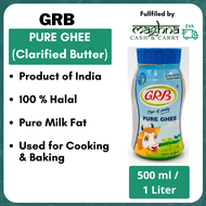 GRB Pure Ghee / Clarified Butter (Minyak Sapi Tulin) - 1 Bottle (500 ml / 1 Liter)