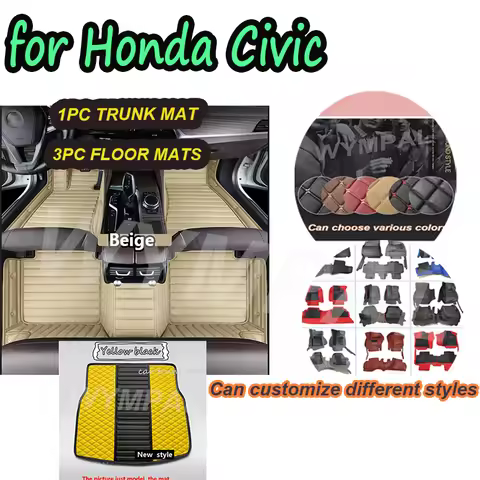 LUXURY Floor Mats Car For Honda Civic 6th Ferio EJ EK EM Sedan 1999 2000
