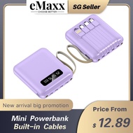 Mini Portable Charger 10000Mah/20000Mah Charging Power Banks Powerbank Mobile Power Bank Fast Charging Built-in 4 Cable