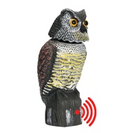 Garden Owl Decoy Weatherproof Owl Scarecrow with 360-Degree Rotating Head Bird Squirrel Deterrent Ow