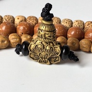 Zen Zen Zenya-Retro Brass Hollow Lotus Three-way Buddha Head King Kong Star Moon Bodhi Buddha Beads 