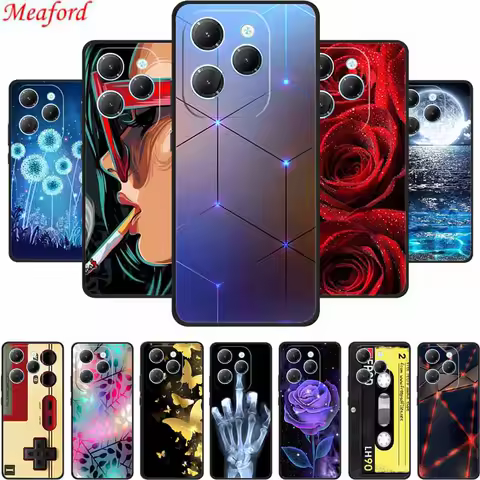 For Tecno Spark 20 Pro Case 6.78" Black Silicone Soft Back Cover Case For Tecno Spark 20 Pro Phone C