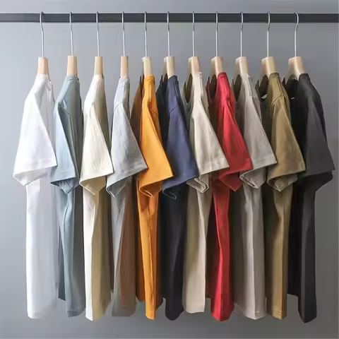 220 Gsm 100% Cotton Solid T Shirt Summer Fashion Men's T Shirt Short Sleeve Classical Tee Mens Hip H