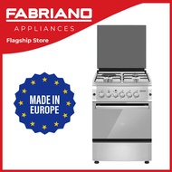 Fabriano Gas Range - F6S31G2-SS 60cm,  3 Gas Burners, 1 Electric Plate + Gas Oven
