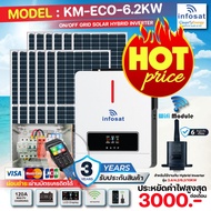 Solar Cell Set On-Off Grid Hybrid Inverter 6200 Watts Model NM-ECO-6.2KW + Wi-Fi Antenna + Power Box