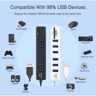 Usb A 2.0 hub veggieg 6port 480Mbps with card reader sd TF micro sd combo 8in1 c306 c-306
