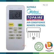 Midea / Topaire Replacement For Midea Topaire Air Cond Aircond Air Conditioner Remote Control RG-52