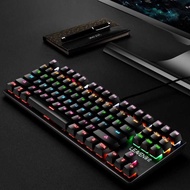 Mechanical Keyboard 87 Keys Green Axis RGB - Leaven Crack Mechanical Keyboard