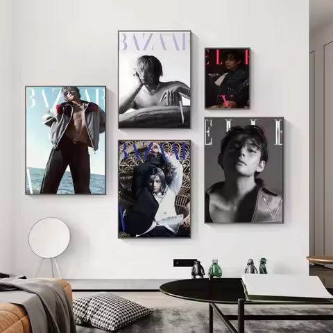 Korean Singer K-Kim Taehyung Poster Print Poster Paper Waterproof Sticker Home Living Room Bar Wall 