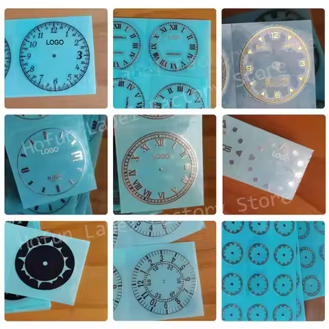 custom watch logo transfer gold metal dial sticker small silver brand label personalized mini 3D DIY