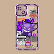 shell For Samsung Galaxy Note 10 Lite A81 10 Plus 20 Ultra J4 J6 Plud J2 J7 Prime G530 M23 A72 A73 Phone Casing Angel Eyes Crystal Pokemon Gengar Pikachu Soft Clear Silicone Shockproof Square Lens Protection TPU Transparent