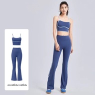 ใหม่ชุดกีฬาผู้หญิงกันกระแทก Push-Up ผู้หญิงเสื้อกั๊กสายคล้องไหล่ปรับได้เอวสูง Micro-กางเกงชุดโยคะยืด