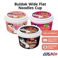 [Samyang] Buldak Wide Flat Noodles Cup Korean Hot Spicy Food, Original, Rose, Mala