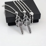 Chrome Hearts New Style Chrome Hearts Cross Necklace Unique Holy Sword Big Sword Pendant Retro Distr