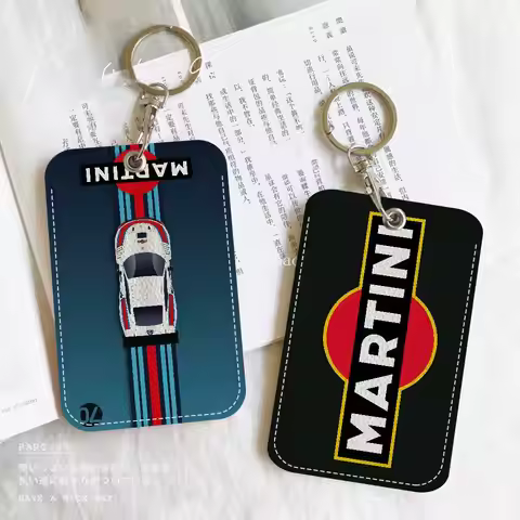 Popular M-Martini Racing Logo Keychain With Access Card Holder, Bus Pass & Meal Card ID Bank Card Pr