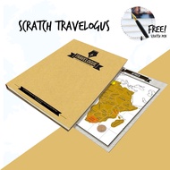 Scratch Map Travelogue Book สมุดแผนที่โลกขูด แถม! ปากกาขูด