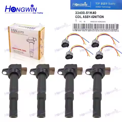 4PCS Ignition Coil WIre Plug Pack For SUZUKI- Swift SX4 Grand Vitara Kizashi- 3340051K40 33400 51K40