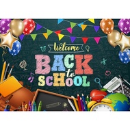 7x5 feet (approximately 2.1x1.5 meters) welcome back to school background. First day photo booth pro