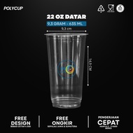 22oz Flat Cup Screen Printing 9 grams - Polycup Brand - Free 4 sides 1 Color Plastic Cup Sealer / IN