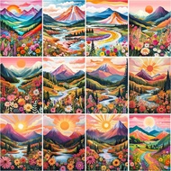RUOPOTY 20x30cm With frame Paint By Numbers Colorful Natural Scenery Decorative Paintings And Easel