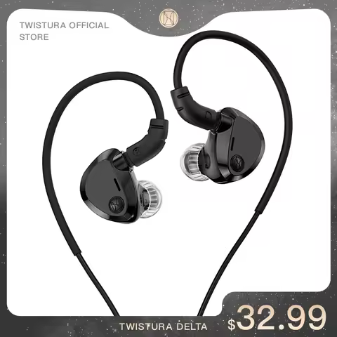 TWISTURA Delta In Ear Monitors All-Scenario Single Dynamic Driver HiFi Earphone Wired Gaming Headset