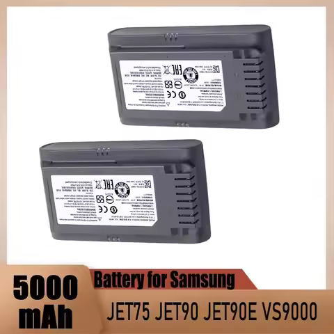 High-capacity 21.6V 5000mAh rechargeable battery For Samsung JET75/JET75+/JET90/JET90+/JET90E Vacuum