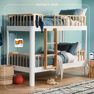100% Solid Wood Preston Multiple Use Bunk Bed Double Decker Frame Raw Wood Loft Bed Toddler Katil 2 Tingkat Single Kayu