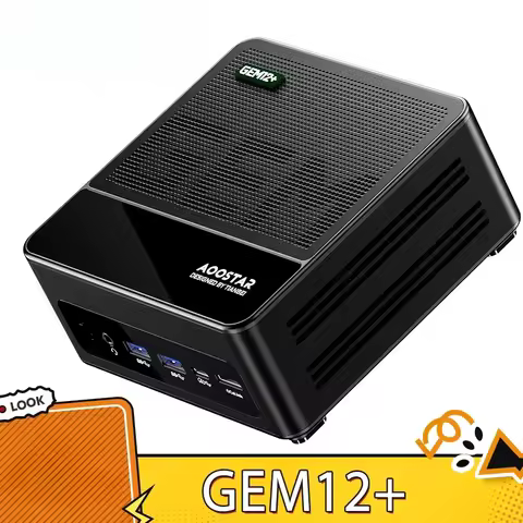 AOSTAR GEM12+ Mini PC | AMD Ryzen 7 Pro 8845HS (8C/5.1GHz), 32GB+1TB SSD, WiFi 6/BT5.2, 2x2.5G LAN, 