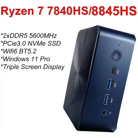 SZBOX S78 S88 Ryzen 7 7840HS/Ryzen 7 8845HS Mini PC Windows 11 DDR5 5600Mhz PCie3.0 NVMe SSD Wifi6 B