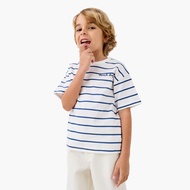 Babyshop Juniors Striped Crew Neck T-shirt with Short Sleeves