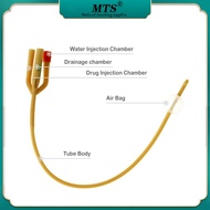 3 Way Latex Foley Catheter Silicone Coated   Soft Valve FR18-26