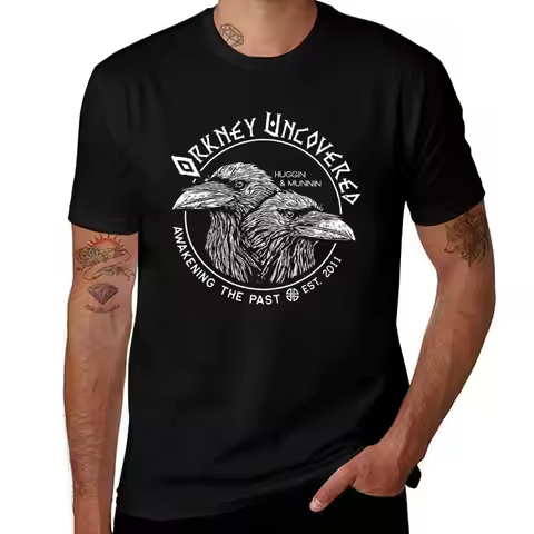 T-Shirt t - casual Orkney man for shirt men shirts and Munnin Raven Huggin Uncovered - man shirts me