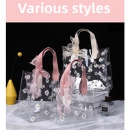 PVC small daisy handbag transparent plastic bag net red with gift bag wedding candy Christmas gift h