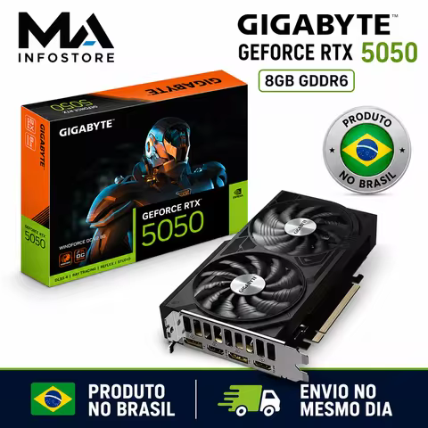 Gigabyte Nvidia Geforce Rtx 5050 Windforce Oc V2 Graphics Card, 8Gb, Gddr6, Dlss, Ray Tracing, Gv-N5