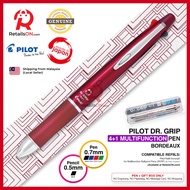 Pilot Dr. Grip Multifunction Pen with Pencil (4+1) - 0.7mm (F) - Bordeaux Red / Dr Grip / {ORIGINAL} / [RetailsON]