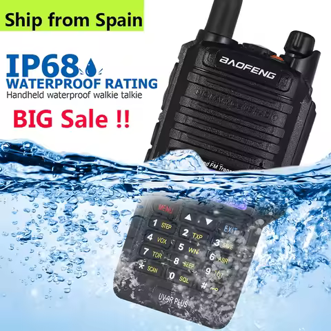 baofeng uv 9r plus walkman 100km long range walkie talkie woki toki ham radio transceiver police sca
