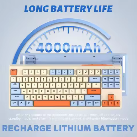 Free Wolf M87 75% Wireless Gaming Keyboard - Silent Switches, Rainbow Backlit, BT/2.4G, PBT Gradient