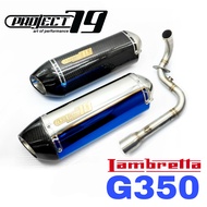 Project79 Exhaust LAMBRETTA G350 Ekzos Full System Tabung PROJECT79 Muffler Stainless Steel 350G G 3
