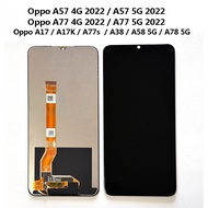 Oppo A17 CPH2477 / A17k CPH2471 / A57 2022 / A77s / A77 2022 / A38 / A58  LCD Display Digitizer Touc