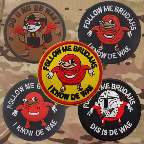 Ugandan Knuckles Follow Me Brudahs I Know De Wae Vest Patch DIY Tactical Patch For Backpack With Hoo