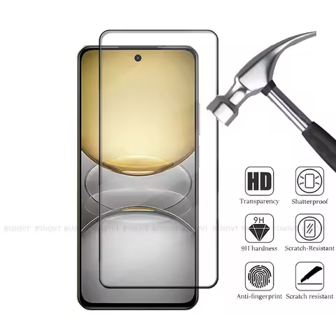 6-in-1 For Realme C75 Glass Realme C75 C 75 Tempered Glass Full Cover Glue 9H Phone Screen Protector