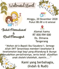 Undangan 7 Bulanan Kehamilan Per 50 Pcs