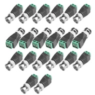 (RKMW) BNC Male Balun Connector 20Pcs Coaxial Cat5 to BNC Male Connector for CCTV Surveillance Video