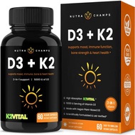 yhn D3 with K2 MK7 Supplement for Heart & Bone Health | Vitamin D & K Complex | 5000 IU of Vitamin D