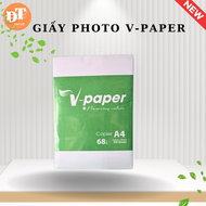 1 Ram 500 Tờ Giấy in photocopy A4 V-paper 68GSM Giấy đều màu láng không đốm màu